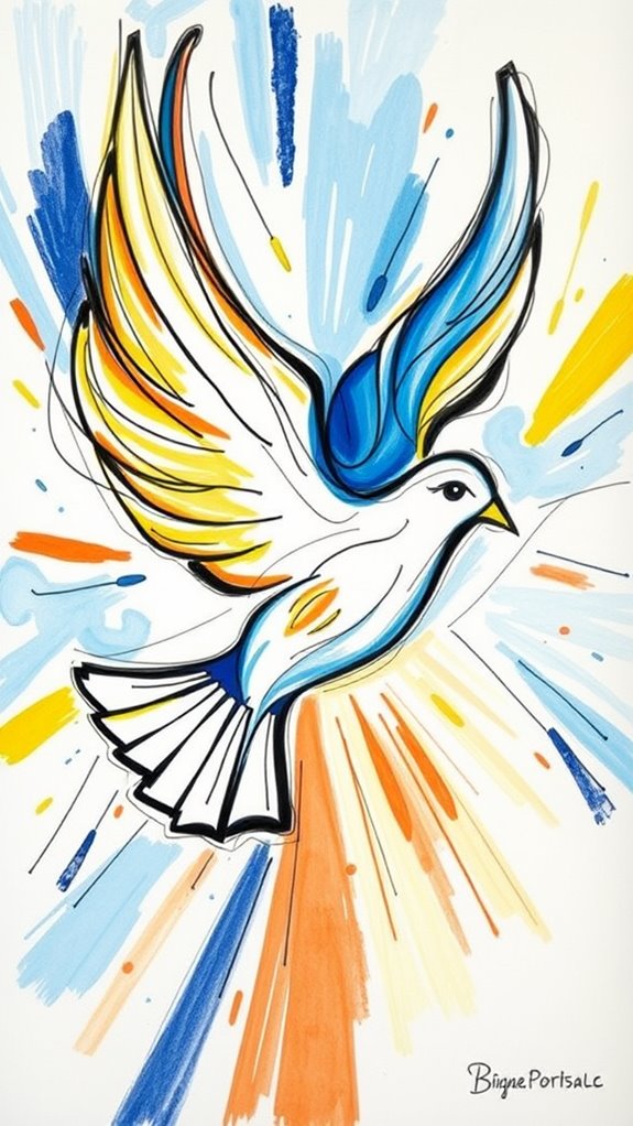 expressionist holy spirit dove