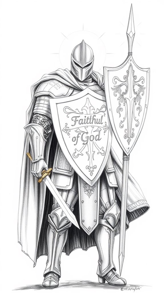 faithful warrior sketch illustration