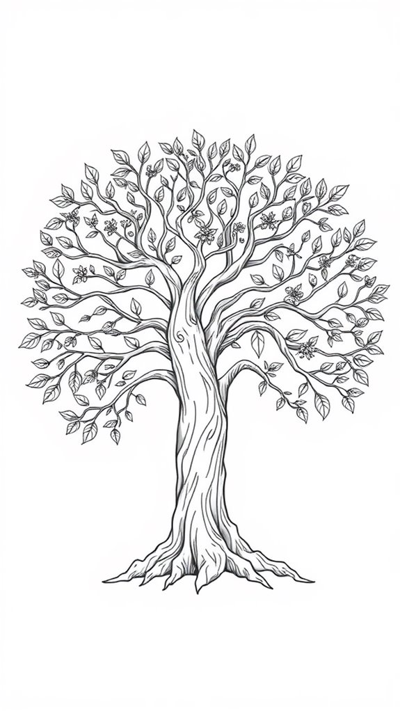 family tree coloring page