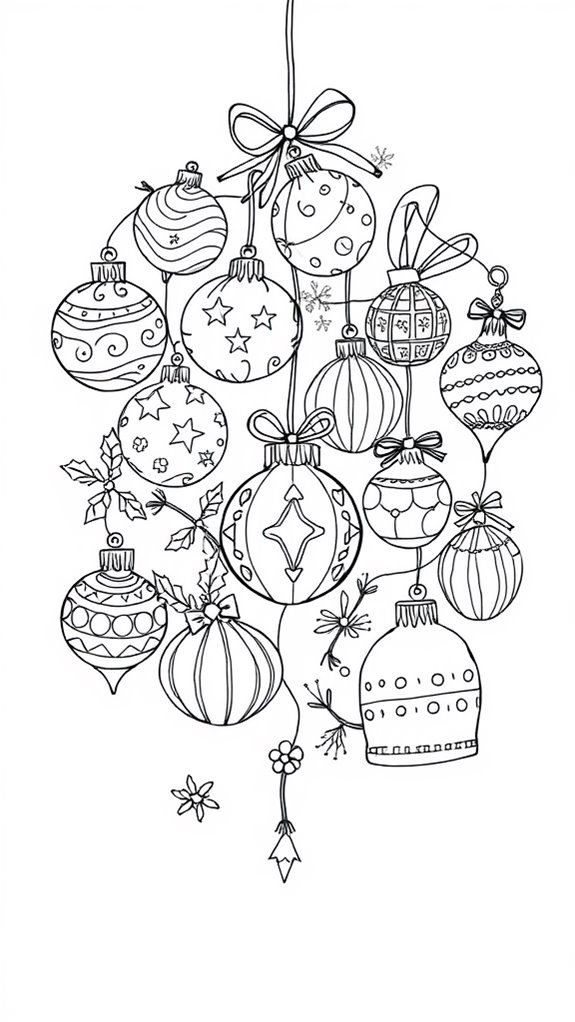 festive doodle ornament designs