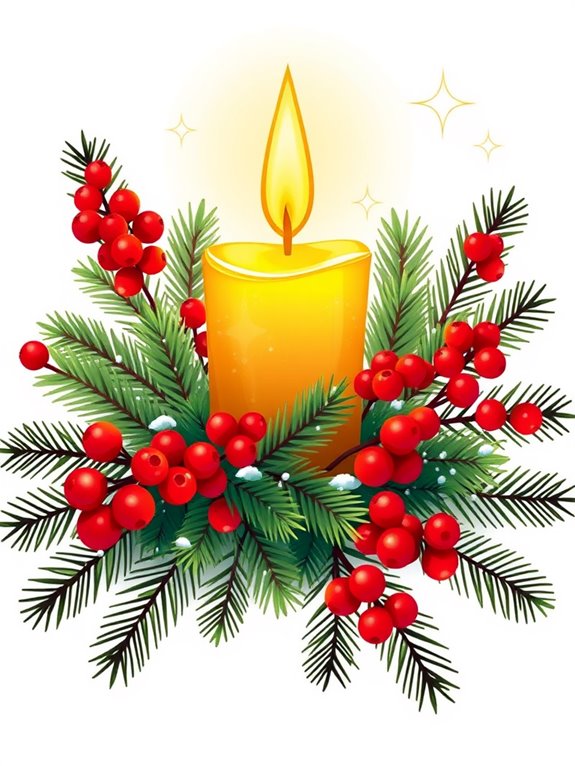 festive holiday candle illustration