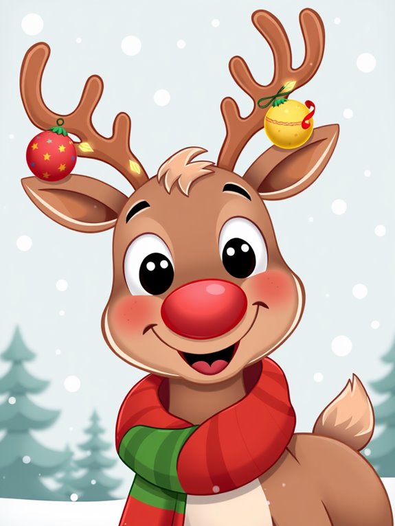 festive reindeer clipart design