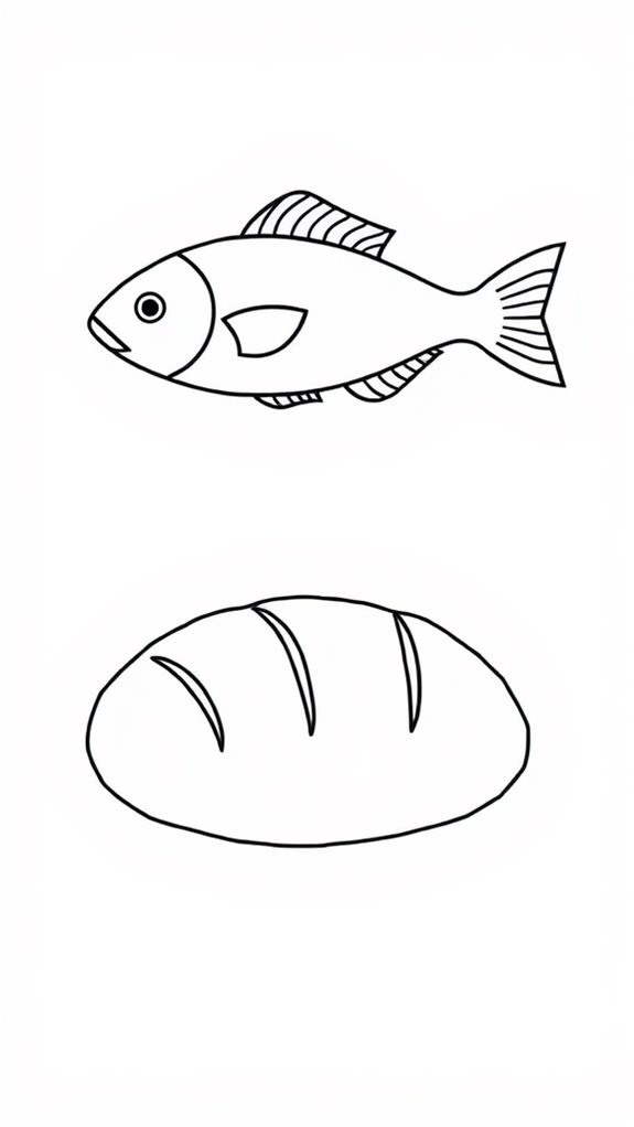 fish and bread coloring page