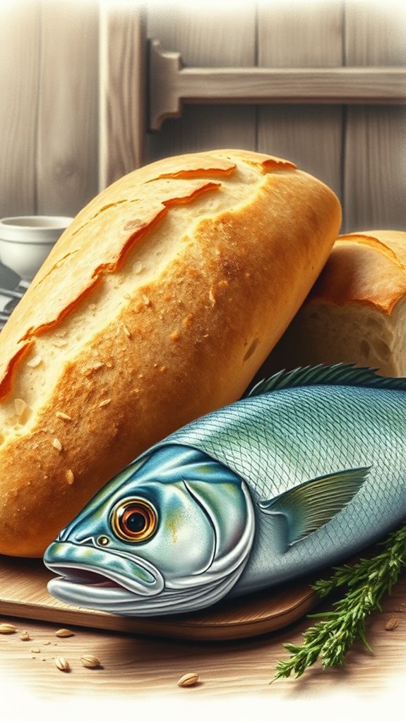 fish and loaves illustration