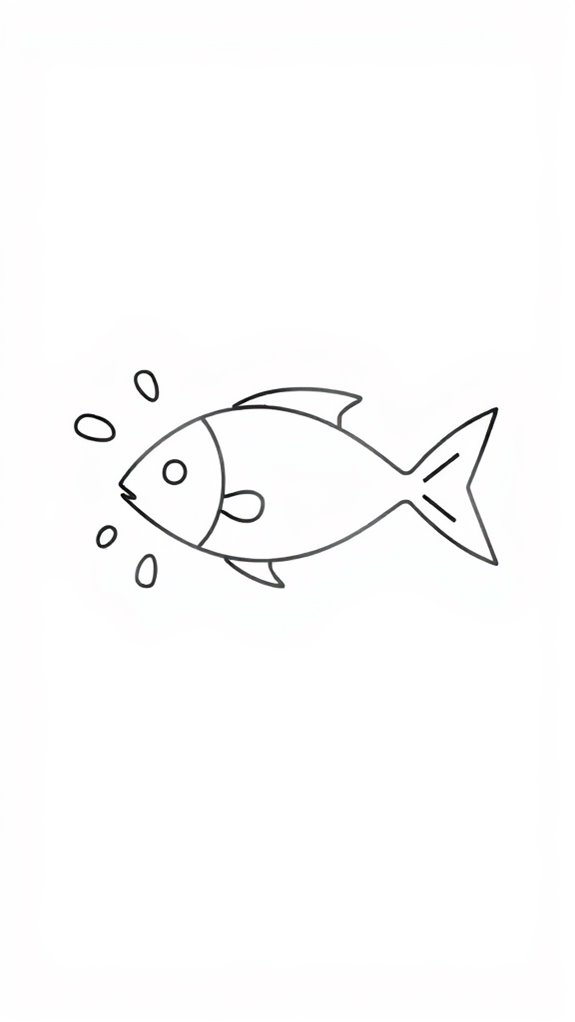 fish symbol line drawing