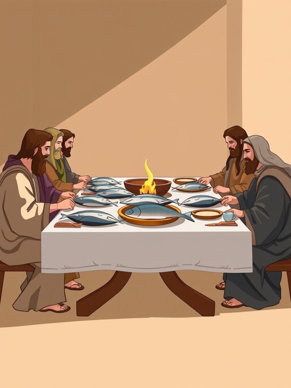 fish themed last supper clipart