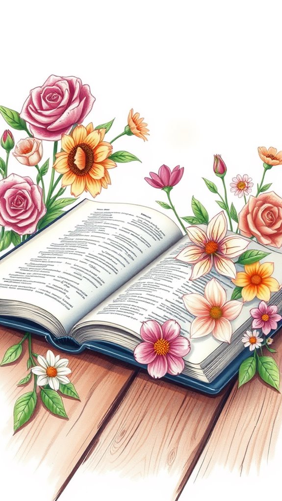 floral bible illustration design