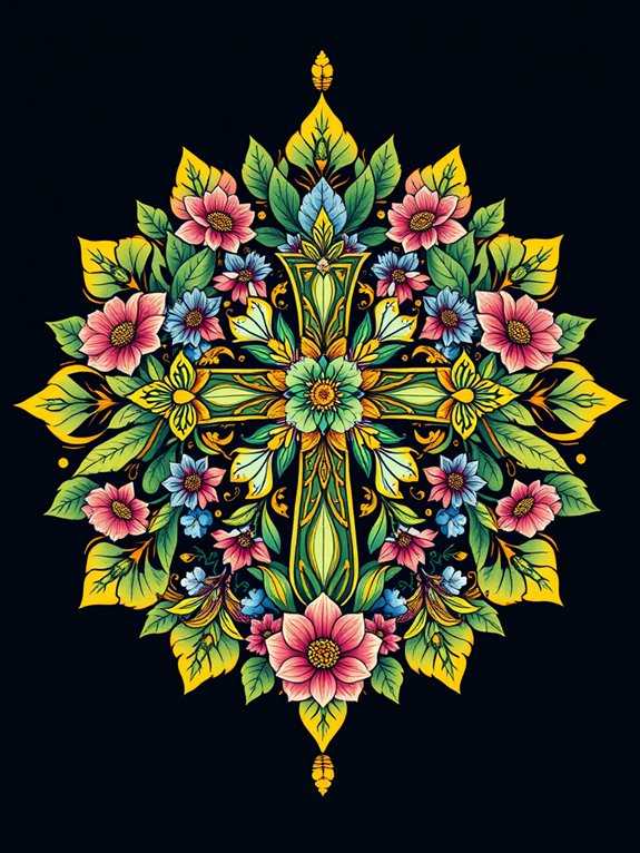 floral christian mandala clipart