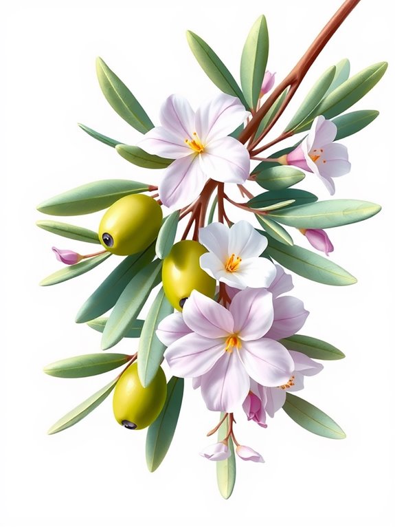 floral olive branch clipart