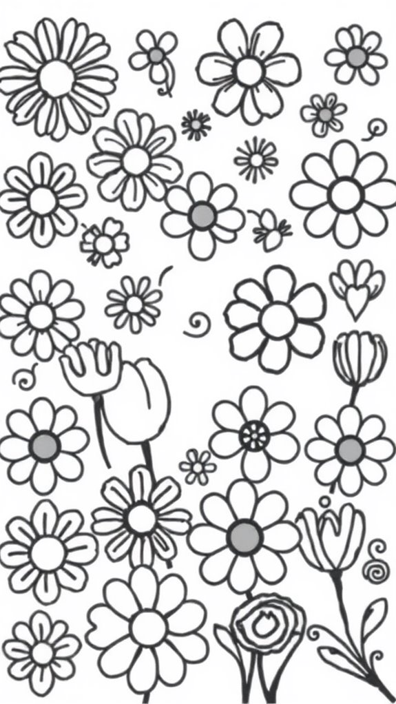 flower patterns coloring page