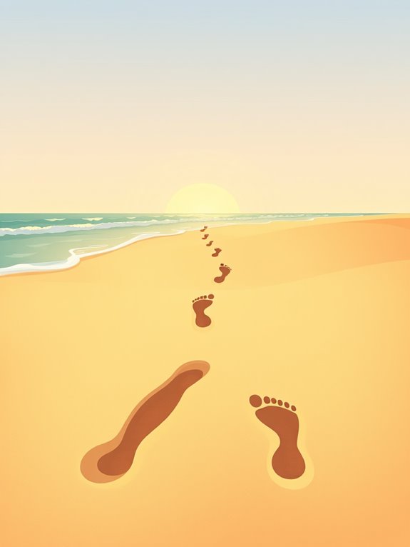 footprints in sand illustration