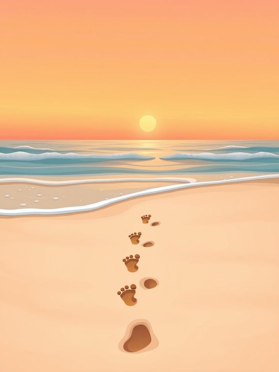 footprints in sand illustration