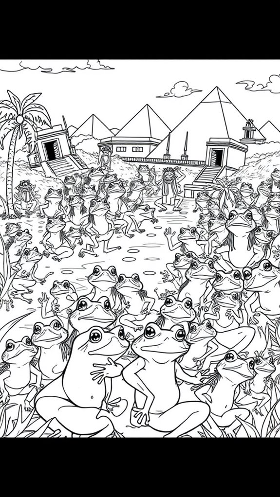 frog themed coloring activity