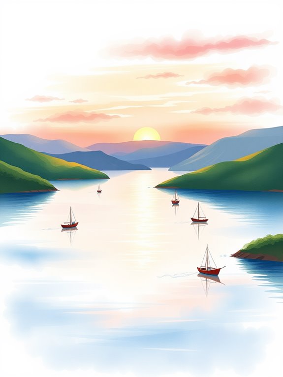 galilee watercolor scene clipart