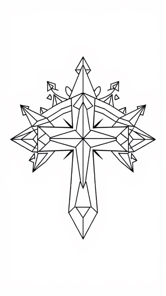 geometric cross crown design