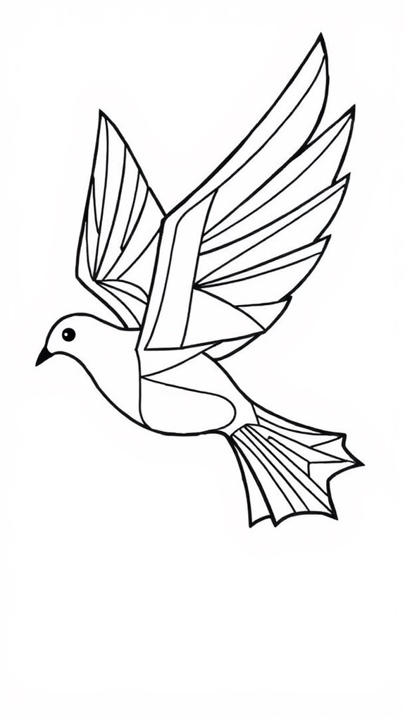 geometric dove coloring page