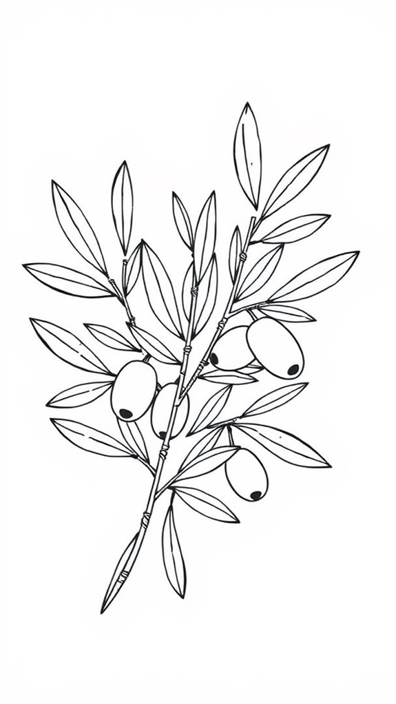 geometric olive branch design