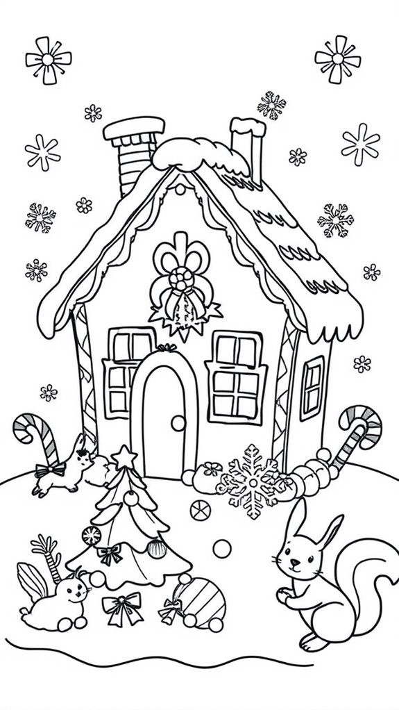 gingerbread house coloring activity