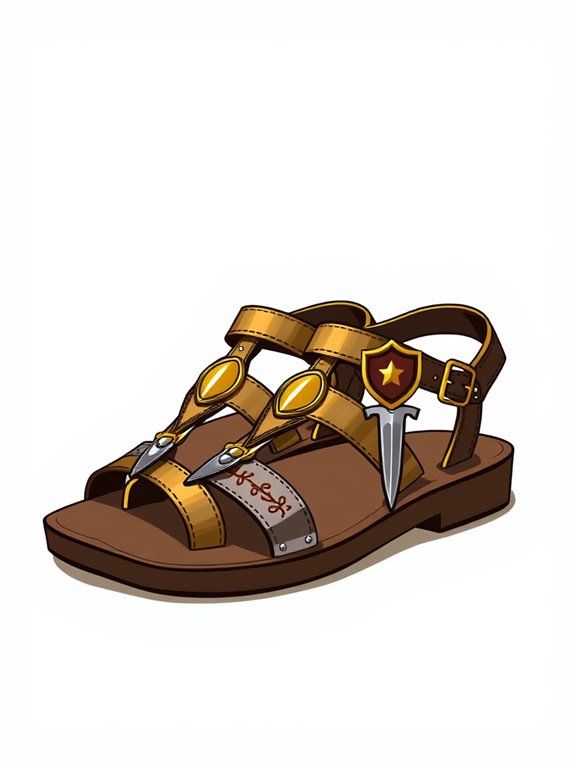 god s armor sandals illustration