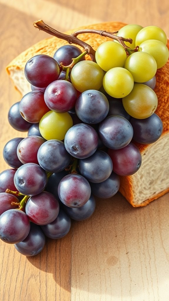 grapes and bread still life