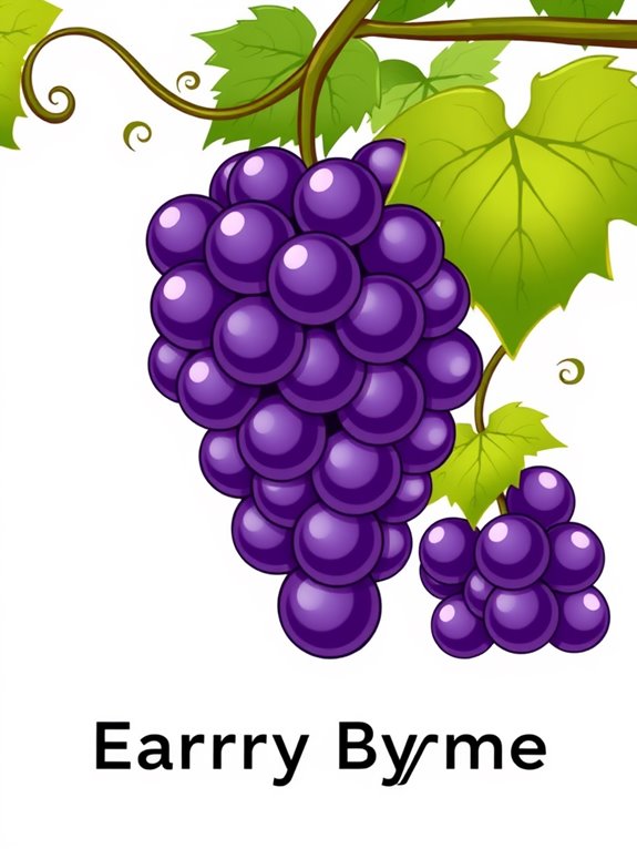 grapes with vine illustration