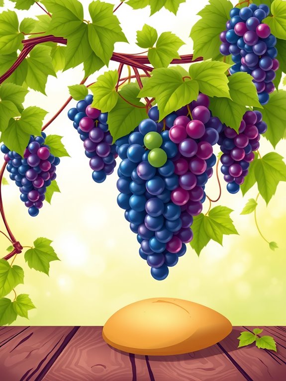 grapevine and bread illustration