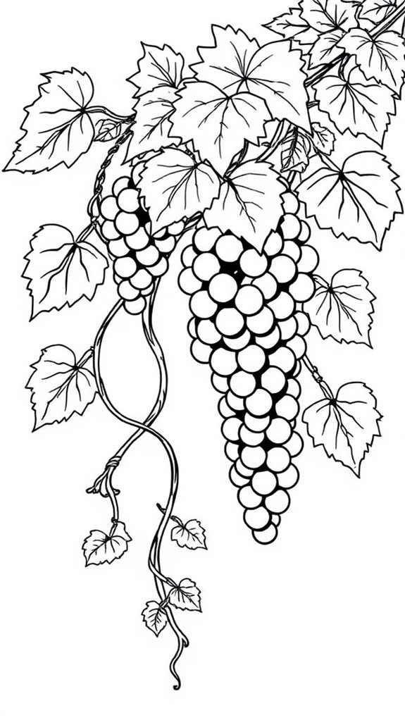 grapevine themed coloring page