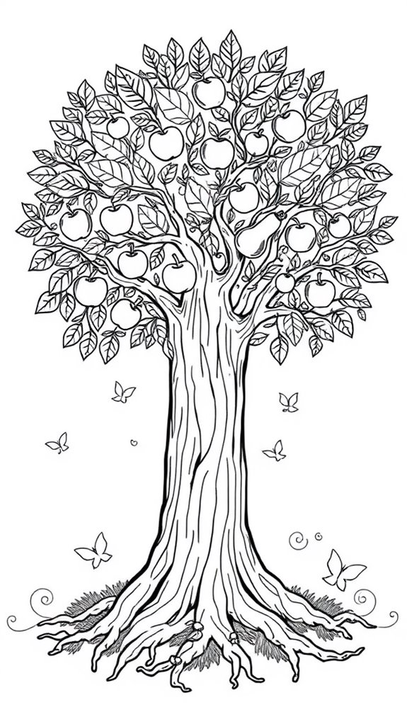 gratitude tree coloring activity