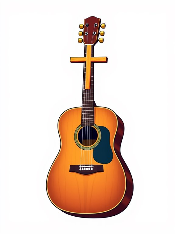 guitar and cross illustration