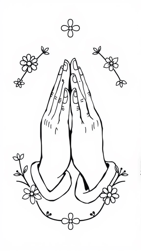 hands in prayer coloring