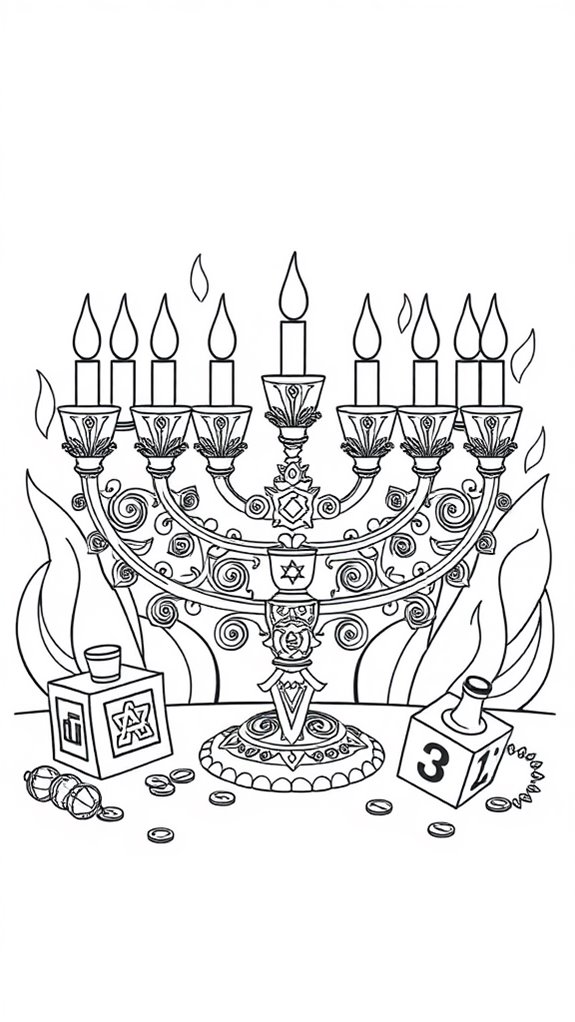 hanukkah oil miracle coloring page