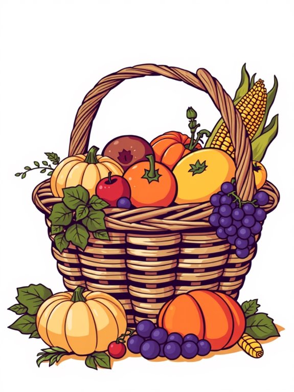 harvest basket clipart design