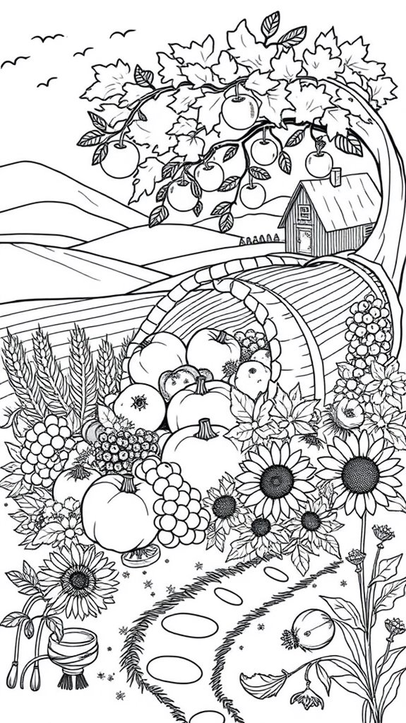 harvest themed coloring activity