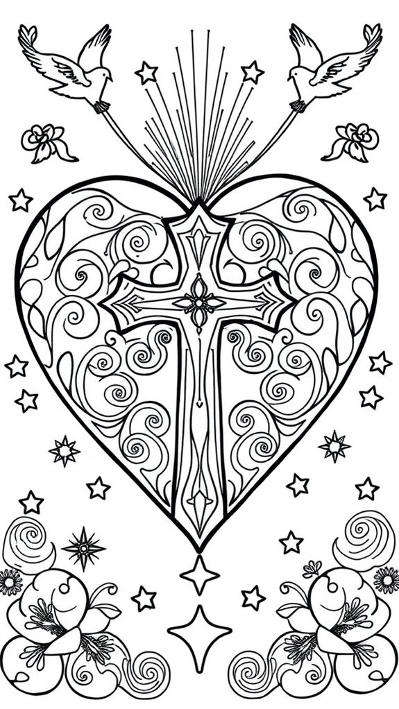 heart and cross design