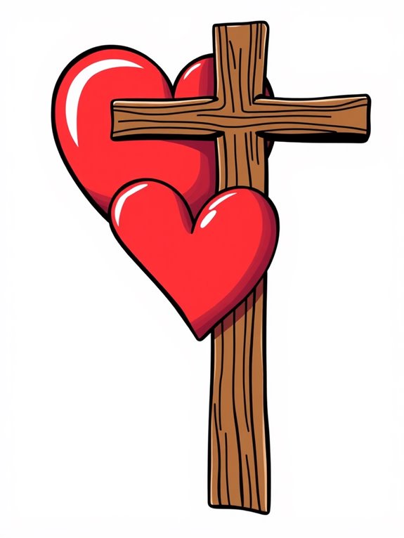 heart and cross illustration