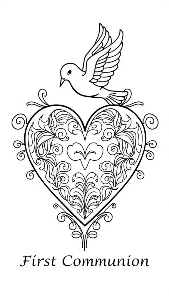 heart and dove design