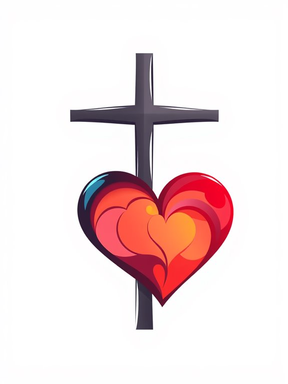 heart shaped cross illustration design