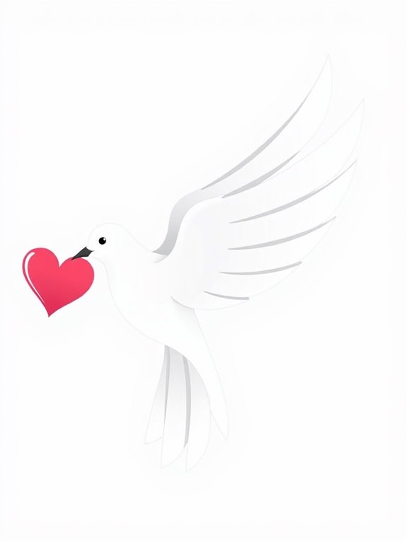 heart shaped dove clipart image