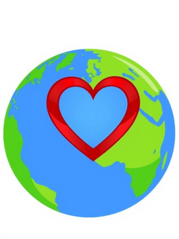 heart shaped globe illustration design