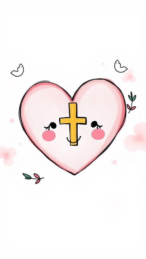 heart with cross peace