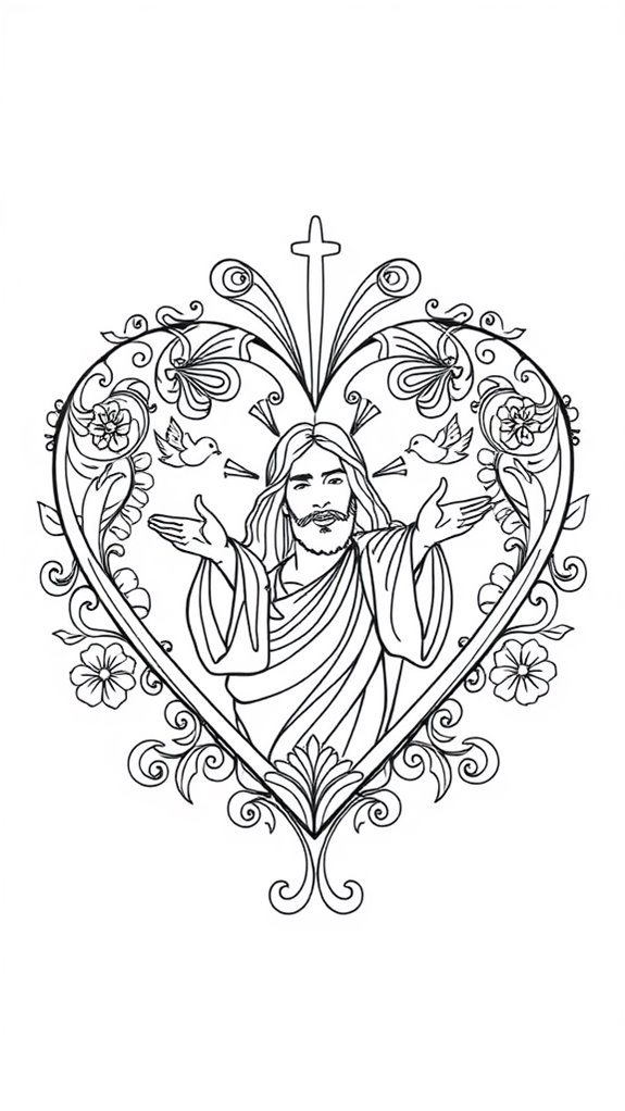 heart with jesus illustration