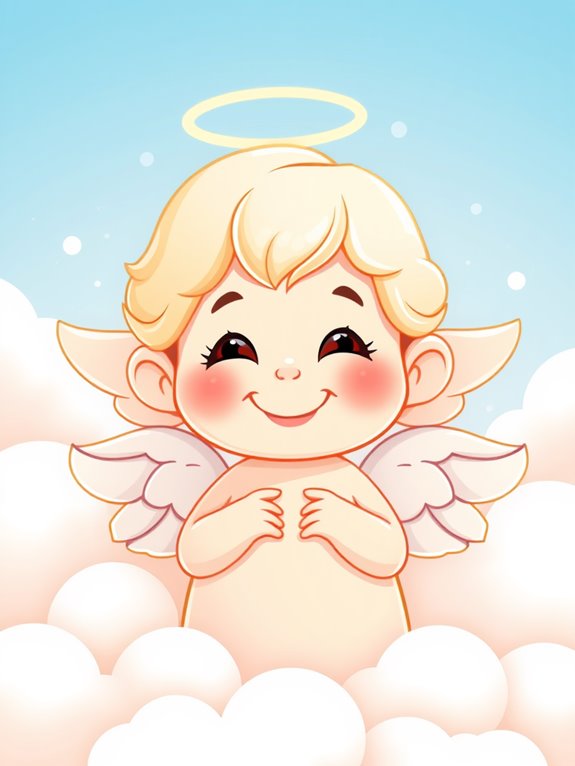 heavenly angel cloud illustration