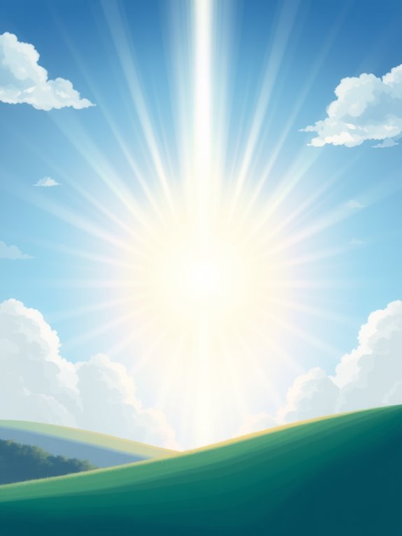 heavenly light beam illustration