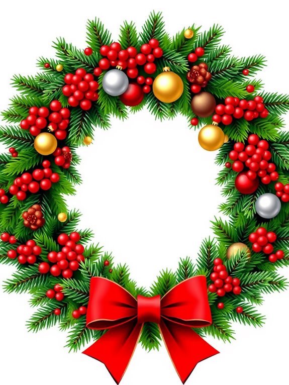 holiday decorative wreath clipart