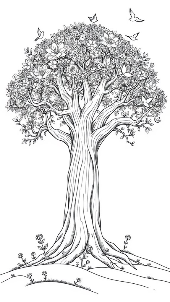 hopeful tree coloring page