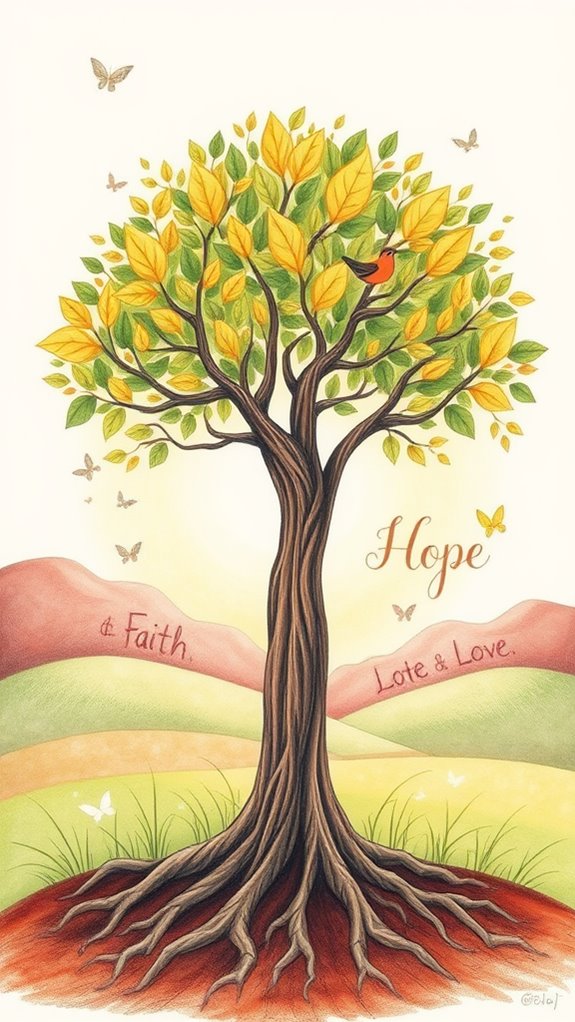 hopeful tree illustration concept