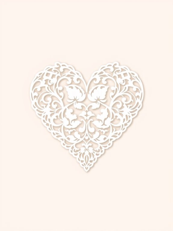 intricate lace heart design