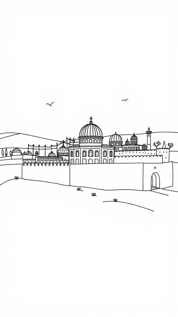 jerusalem skyline coloring page