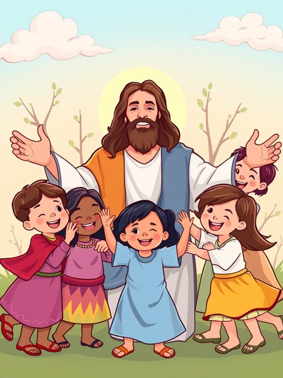 jesus blessing children illustration