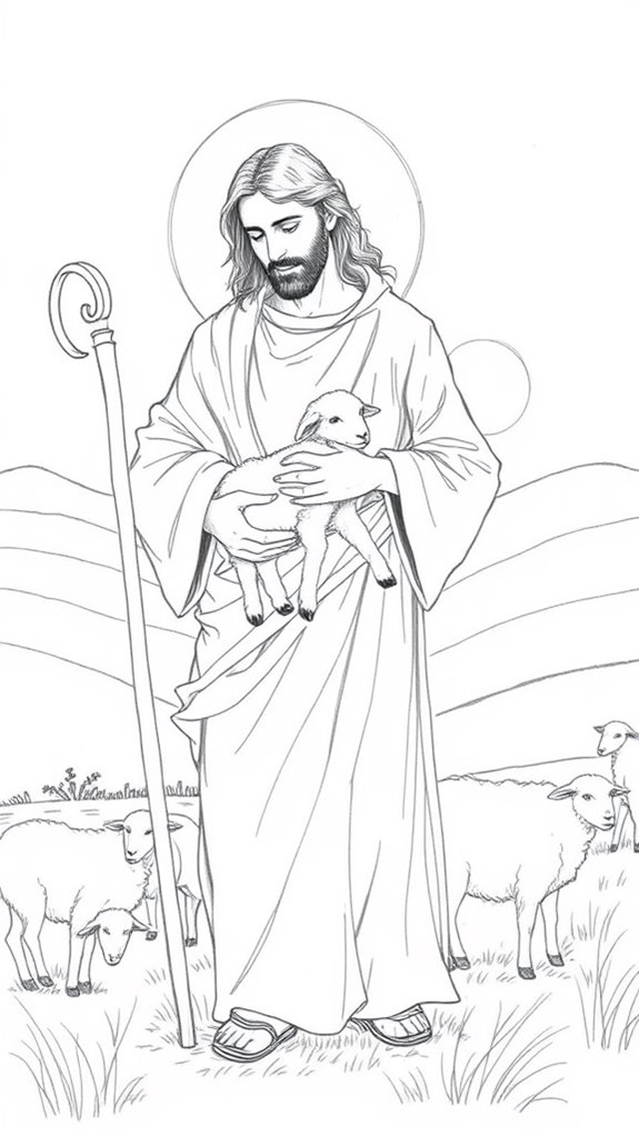 jesus caring for sheep